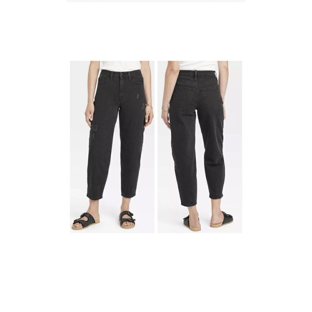 Universal Thread Women's High Rise Balloon Jeans Black Size 2